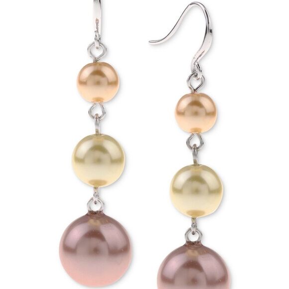 Charter Club imitation Pearl Drop 2” Earrings - Picture 1 of 3